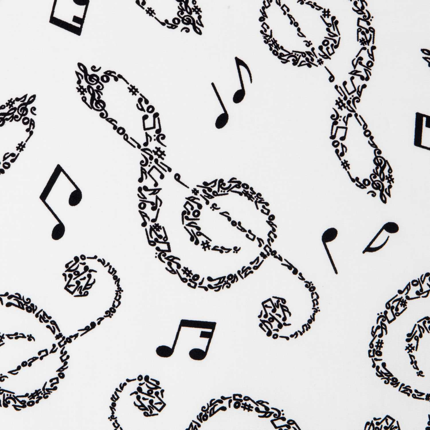 Popeline Notas Musicais Branca - Ribes y Casals