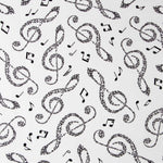 Popeline Notas Musicais Branca - Ribes y Casals