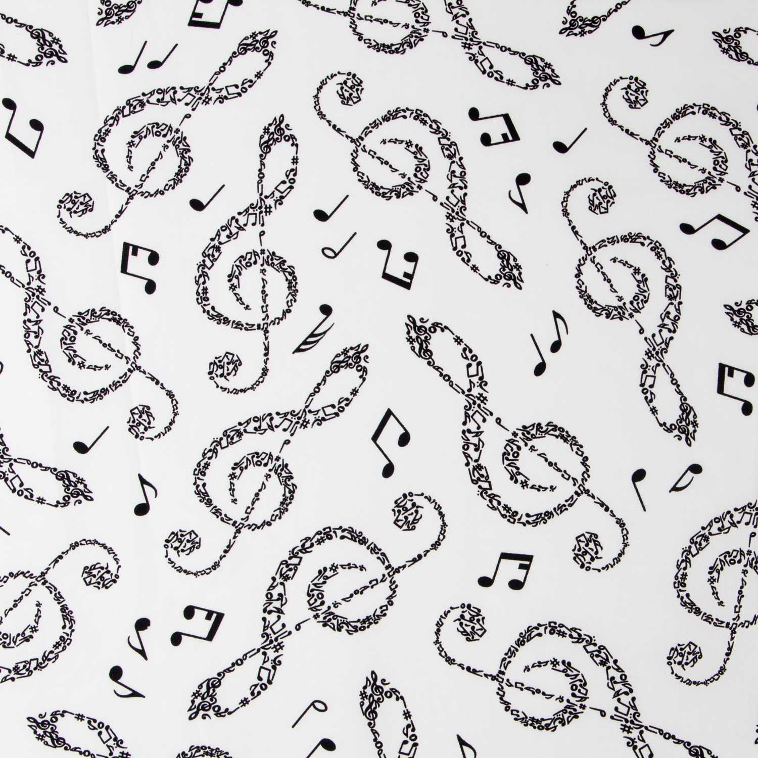 Popeline Notas Musicais Branca - Ribes y Casals