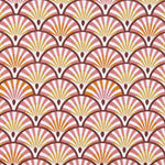 Popeline Patchwork Leques  Laranja - Ribes y Casals