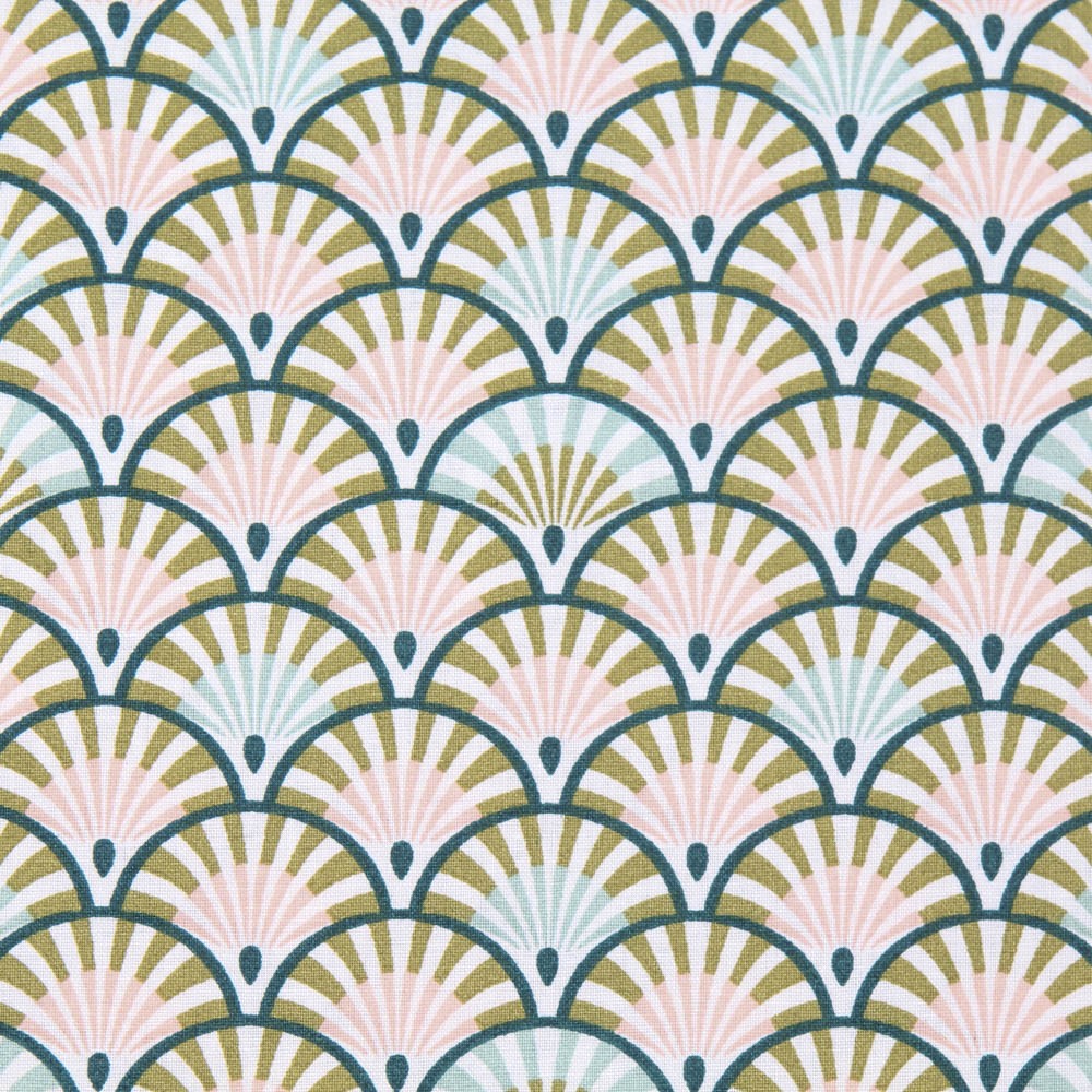 Popeline Patchwork Leques Pastel - Ribes y Casals
