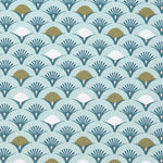 Popeline Patchwork Leques Turquesa - Ribes y Casals