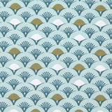 Popeline Patchwork Leques Turquesa - Ribes y Casals