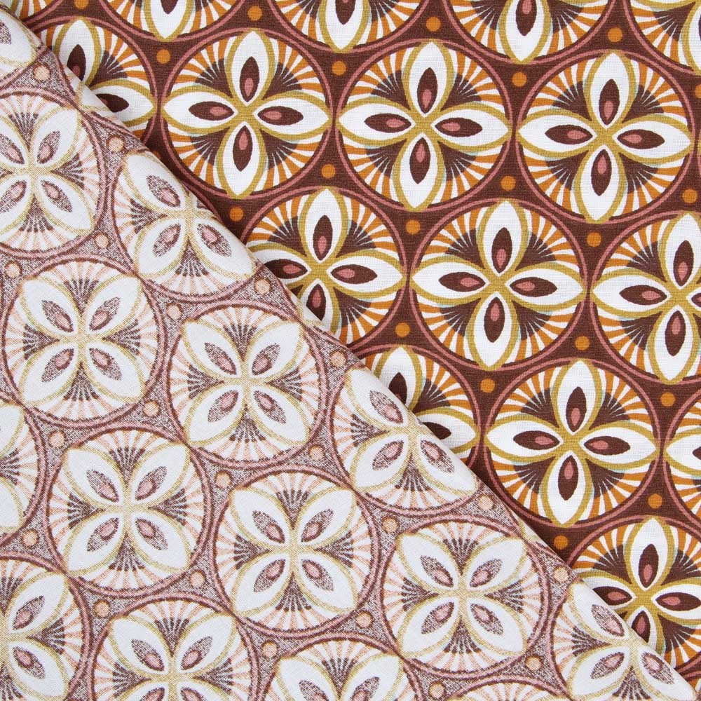 Popeline Patchwork Barroco Laranja - Ribes y Casals