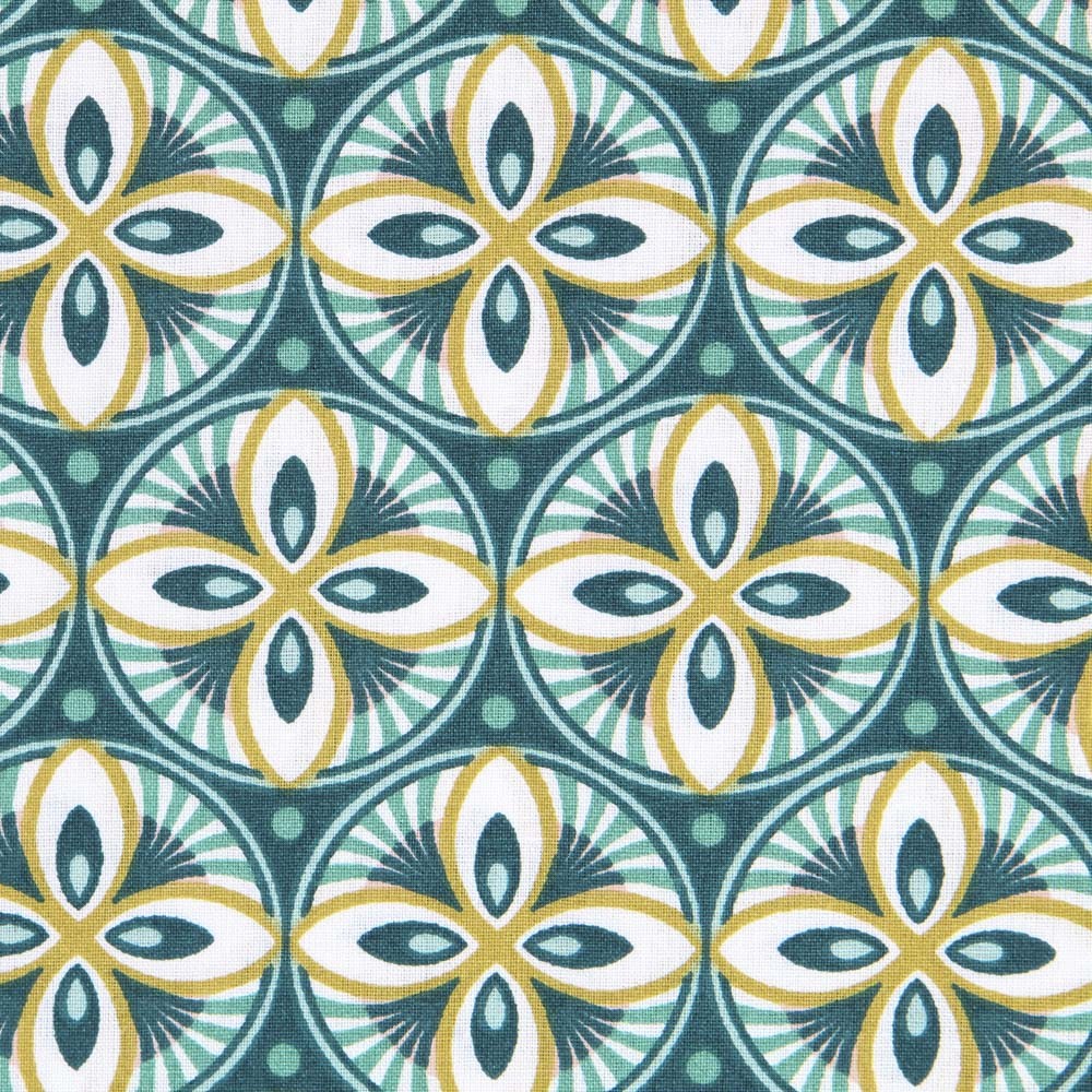 Popeline Patchwork Barroco Verde - Ribes y Casals