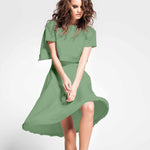 Popeline Patchwork Liso Verde Musgo - Ribes y Casals