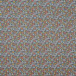 Popeline Patchwork Mai£sculas Azul - Ribes y Casals