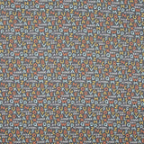Popeline Patchwork Mai£sculas Azul - Ribes y Casals
