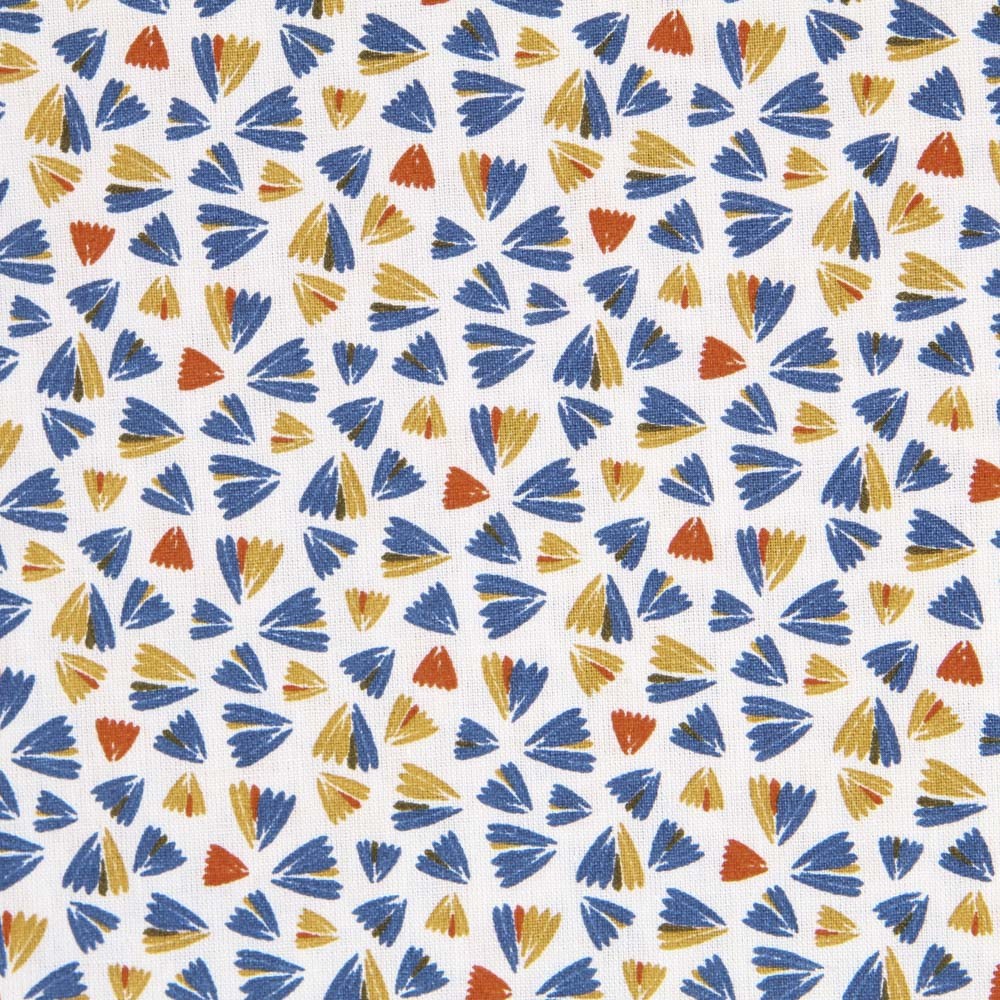 Popeline Patchwork Motivos Azul - Ribes y Casals