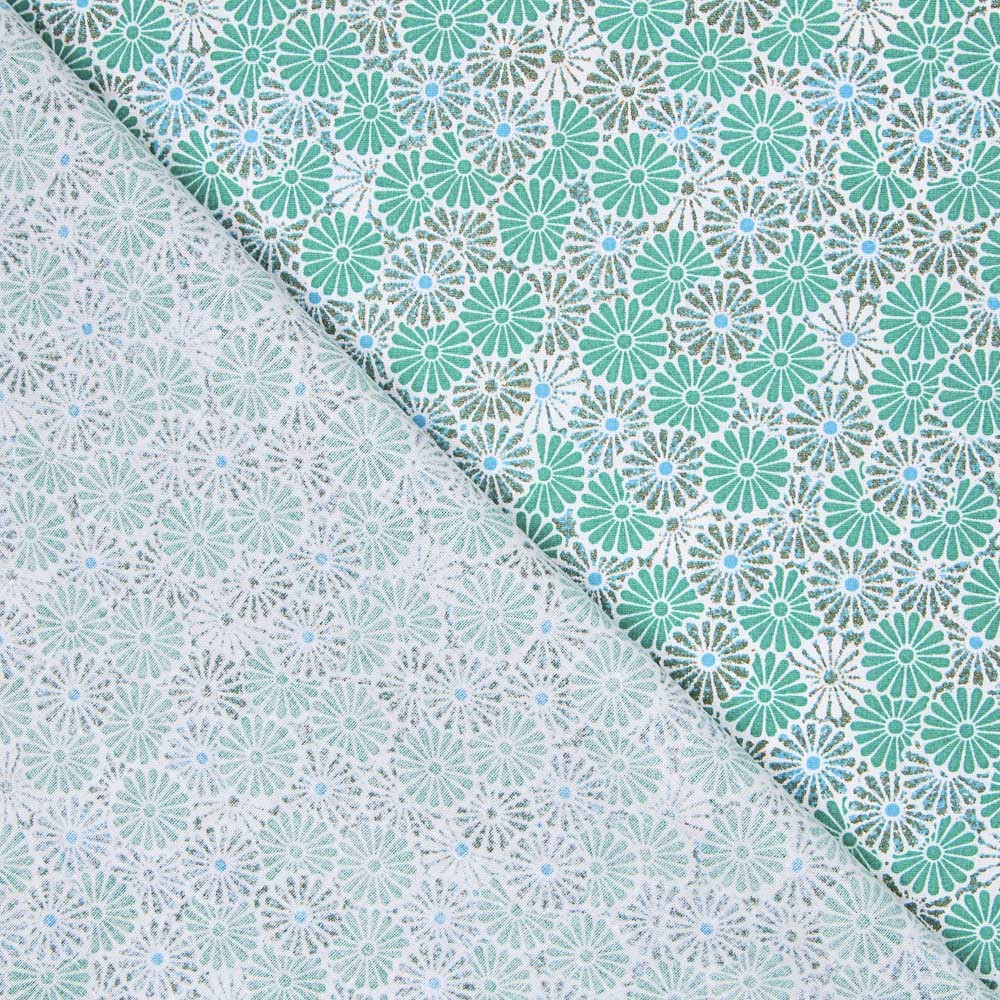 Popeline Patchwork Nikki Verde - Ribes y Casals
