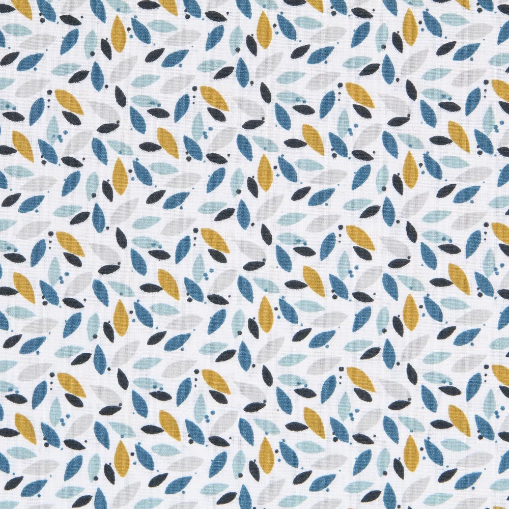 Popeline Patchwork Pétalas Turquesa - Ribes y Casals