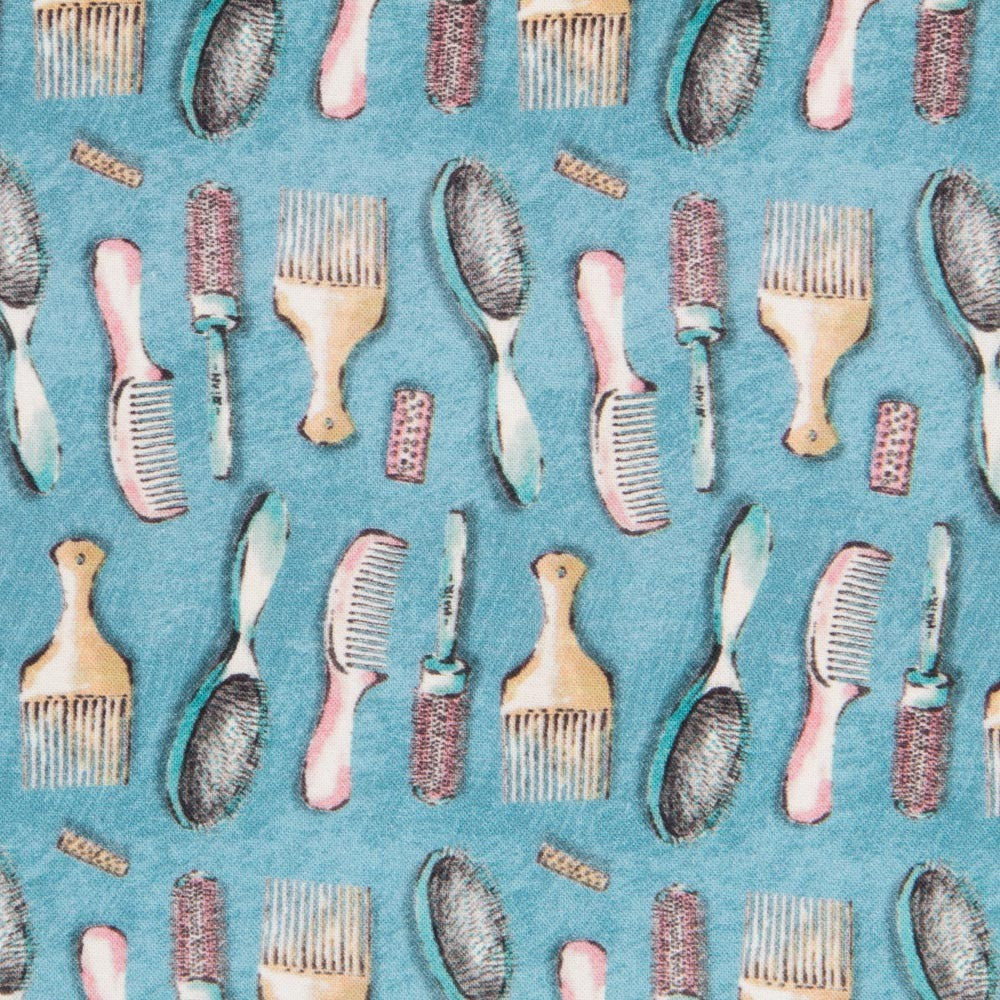 Popeline Pentes Turquesa - Ribes y Casals