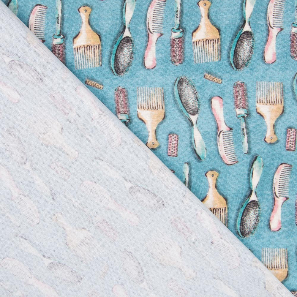 Popeline Pentes Turquesa - Ribes y Casals