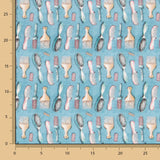 Popeline Pentes Turquesa - Ribes y Casals