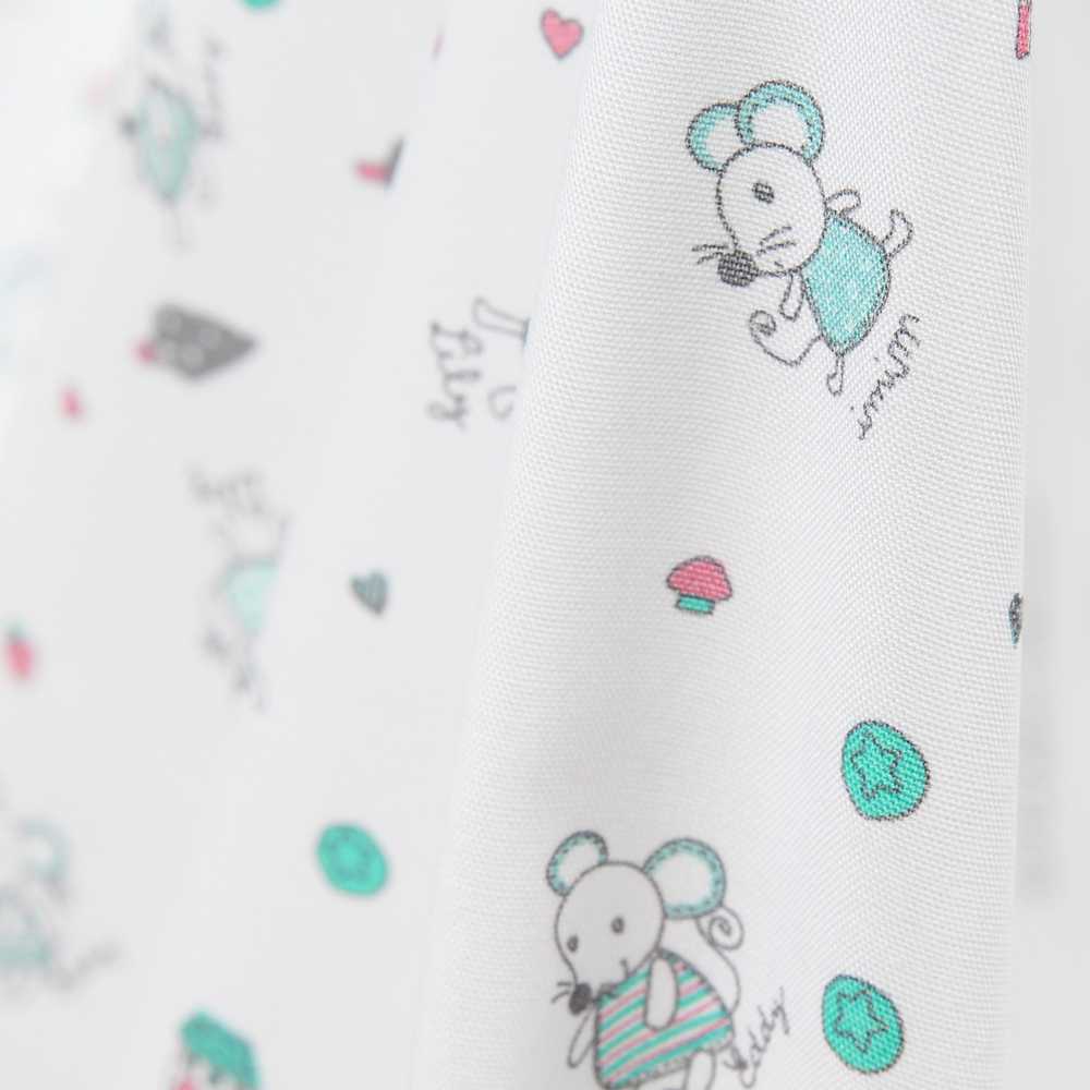 Tecido Popeline Ratinhos Verde - Ribes y Casals