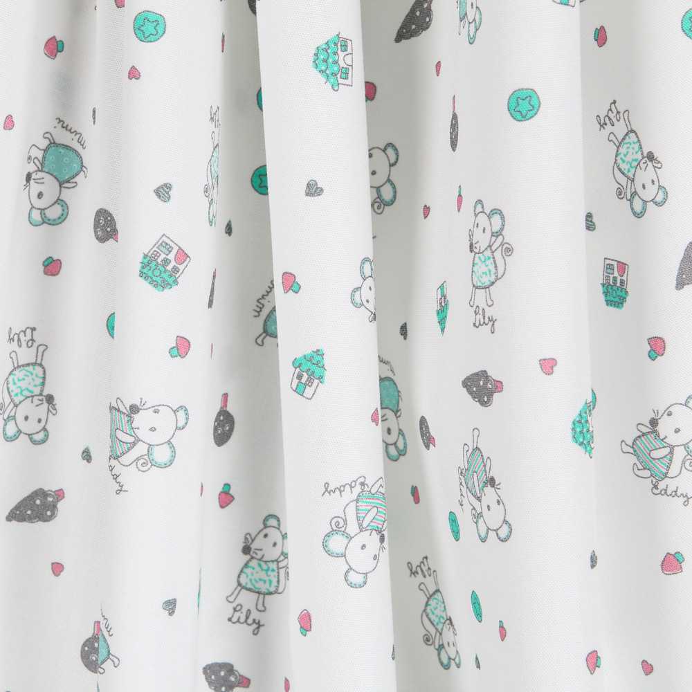 Tecido Popeline Ratinhos Verde - Ribes y Casals