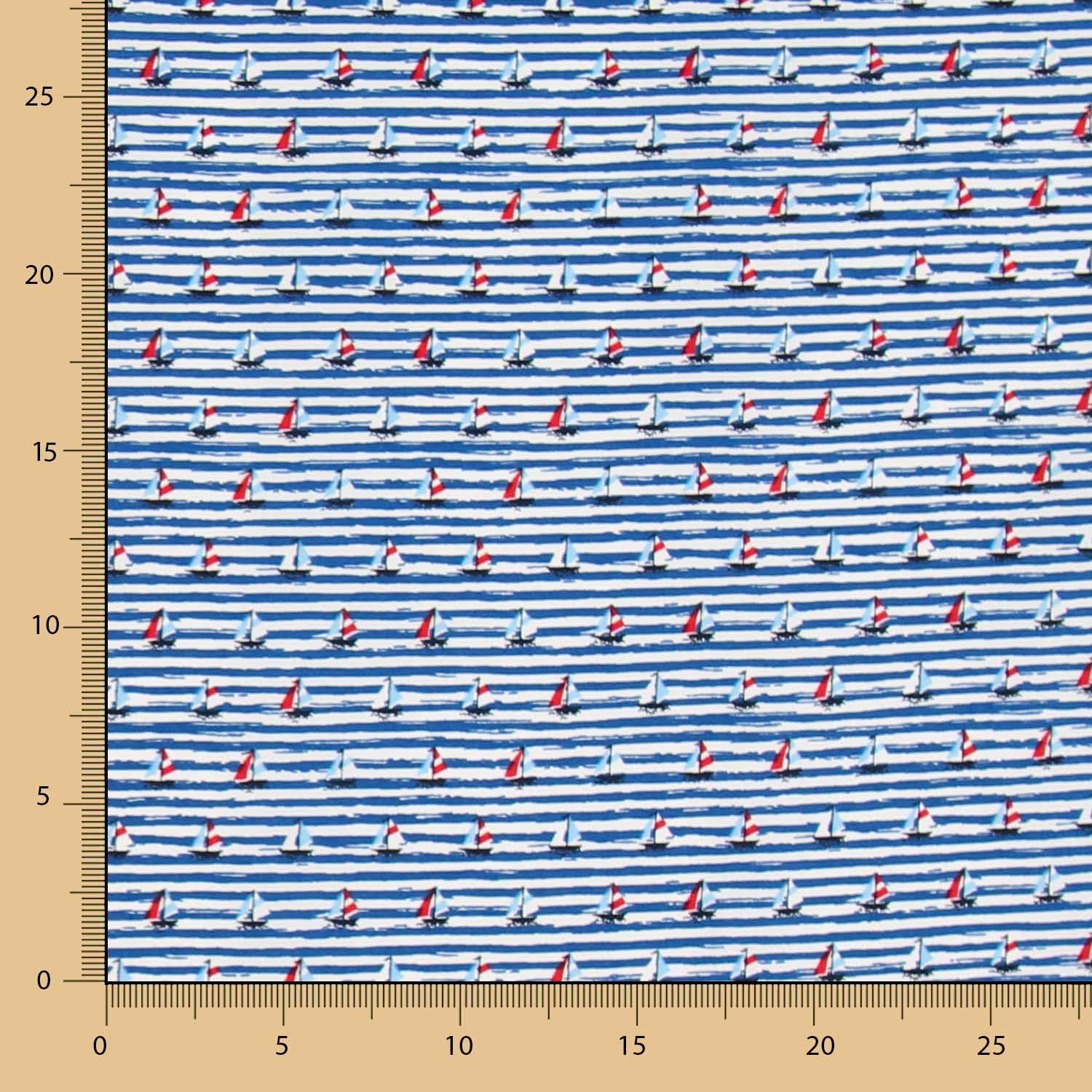 Popeline Veleiros Azul - Ribes y Casals