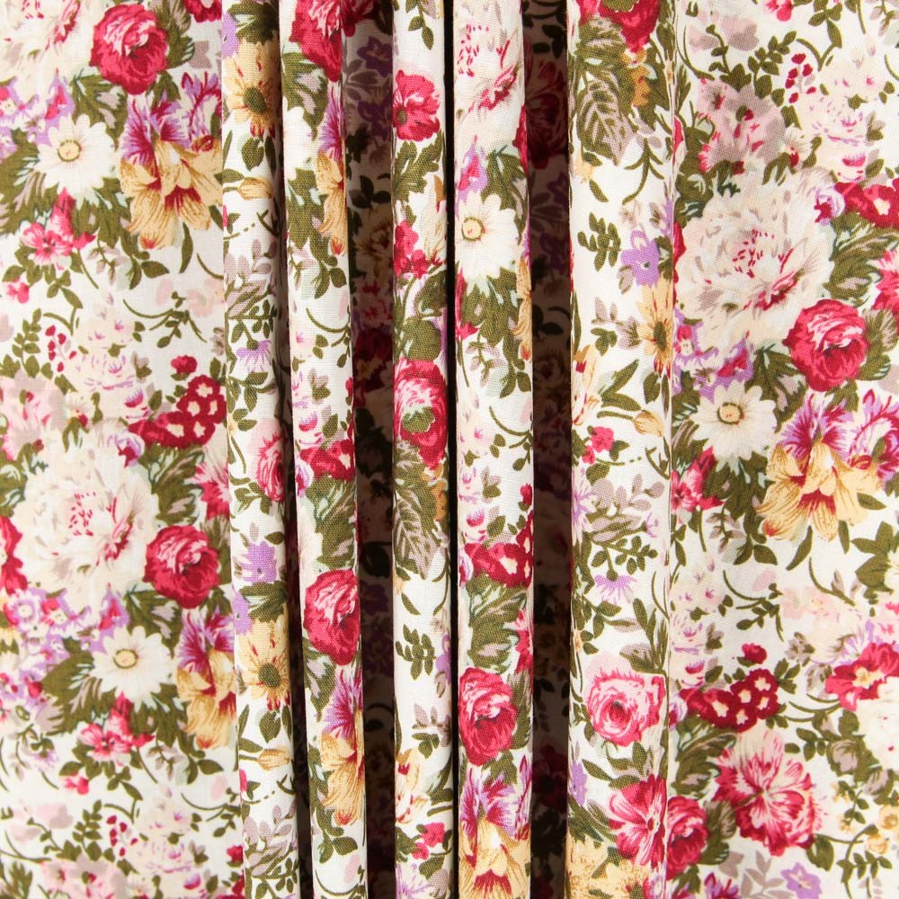 Popeline Retro Floral Cru - Ribes y Casals