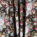 Popeline Retro Floral Preto - Ribes y Casals