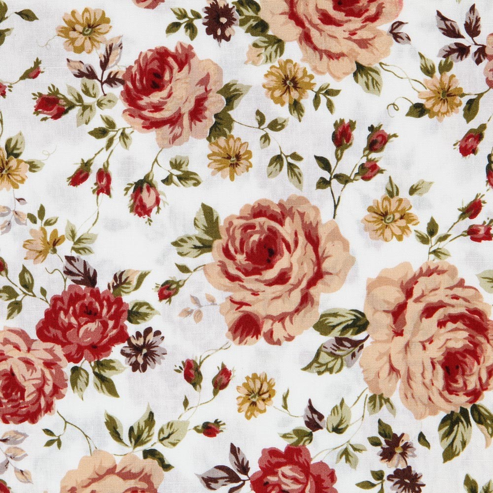 Popeline Vintage Floral Fúcsia - Ribes y Casals