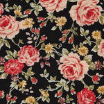 Popeline Vintage Floral Preta - Ribes y Casals