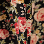 Popeline Vintage Floral Preta - Ribes y Casals