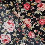 Popeline Vintage Floral Preta - Ribes y Casals