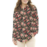 Popeline Vintage Floral Preta - Ribes y Casals