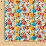 Popeline Algodão Acid Flor Azul - Ribes y Casals