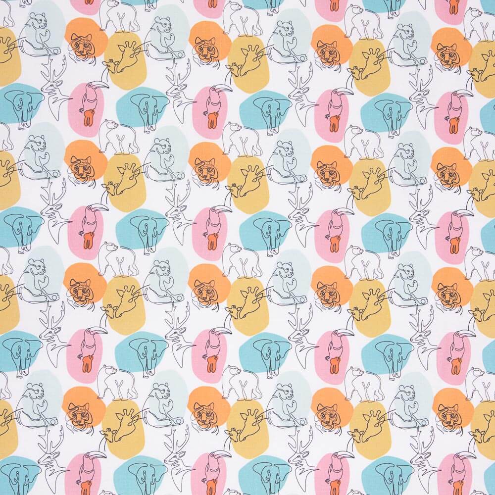 Popeline Algodão Animais - Ribes y Casals