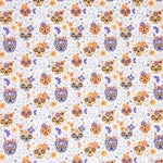 Popeline Algodão Caveiras Laranja - Ribes y Casals