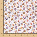 Popeline Algodão Caveiras Laranja - Ribes y Casals