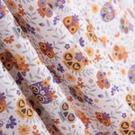 Popeline Algodão Caveiras Laranja - Ribes y Casals