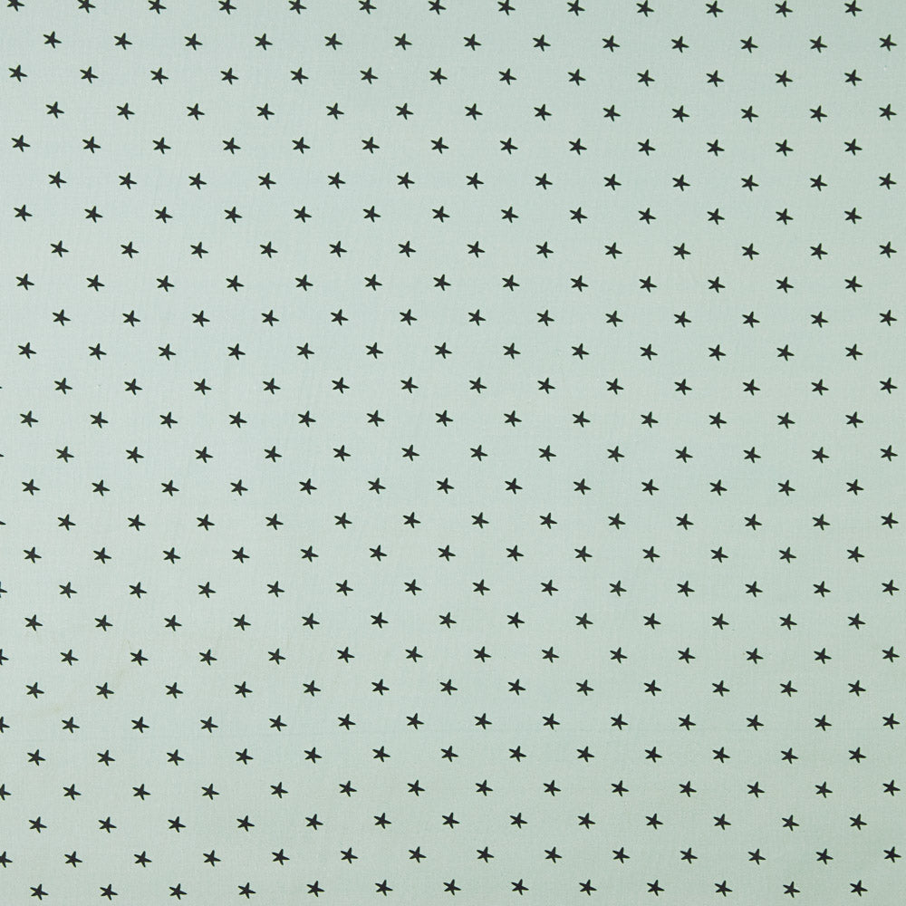 Popeline Algodão Estrelas Verde  Menta - Ribes y Casals