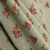 Algodão Estampado Rosas Fundo Verde - Ribes y Casals