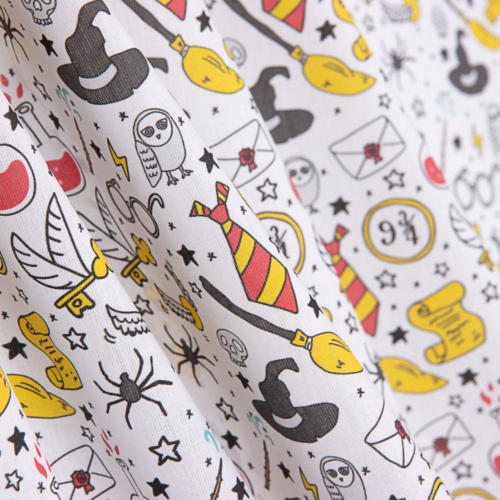 Popeline Algodão Harry Potter Branco - Ribes y Casals