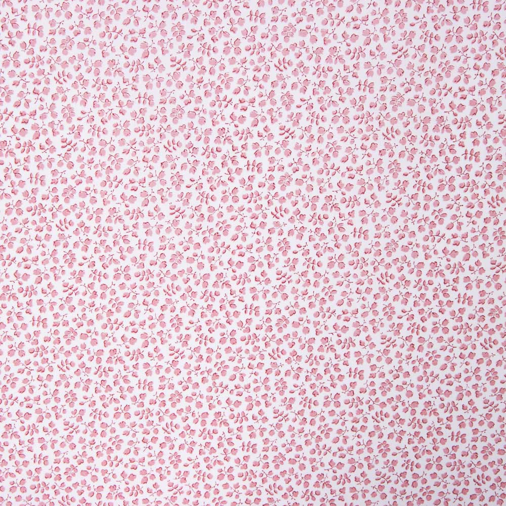 Popeline Algodão Orgânico Flor Mini Rosa - Ribes y Casals