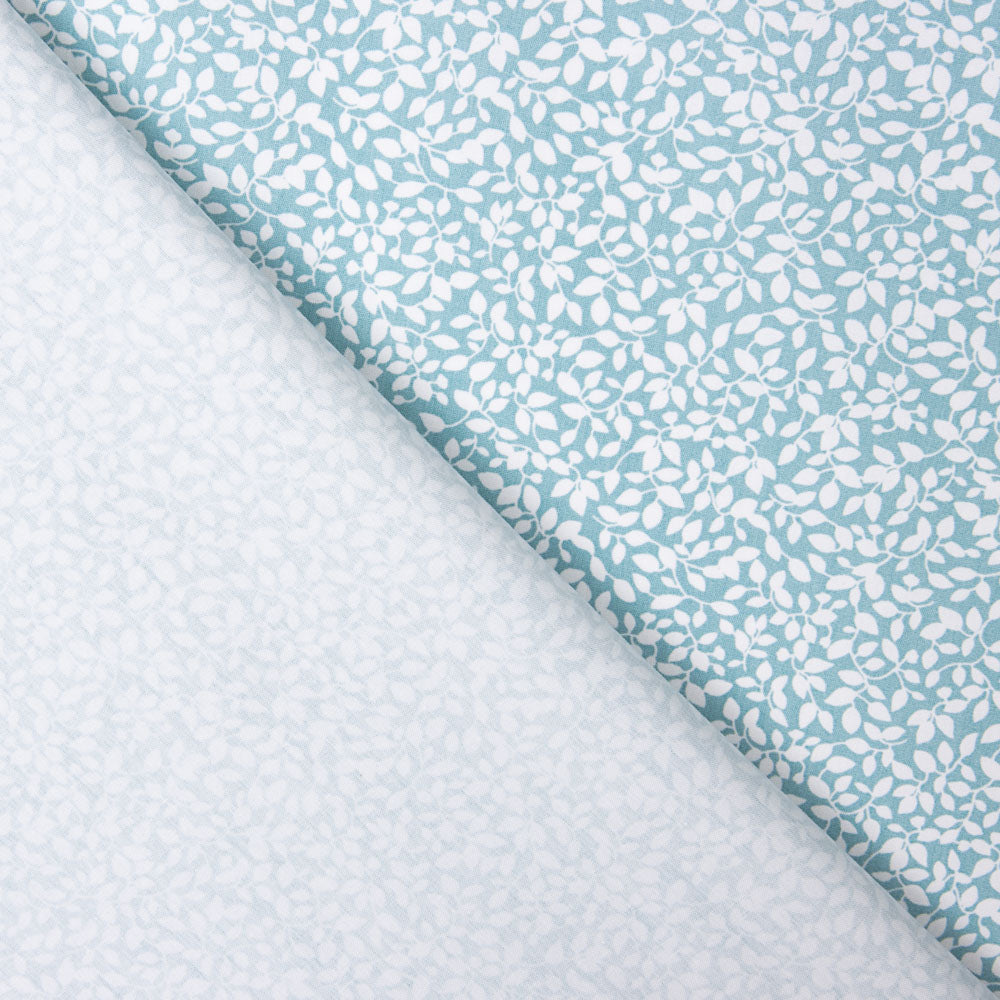 Popeline Algodão Orgânico Ramos Turquesa - Ribes y Casals