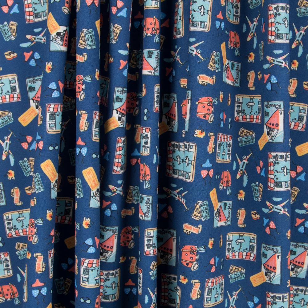 Popelín Algodón Toys Azul - Ribes y Casals