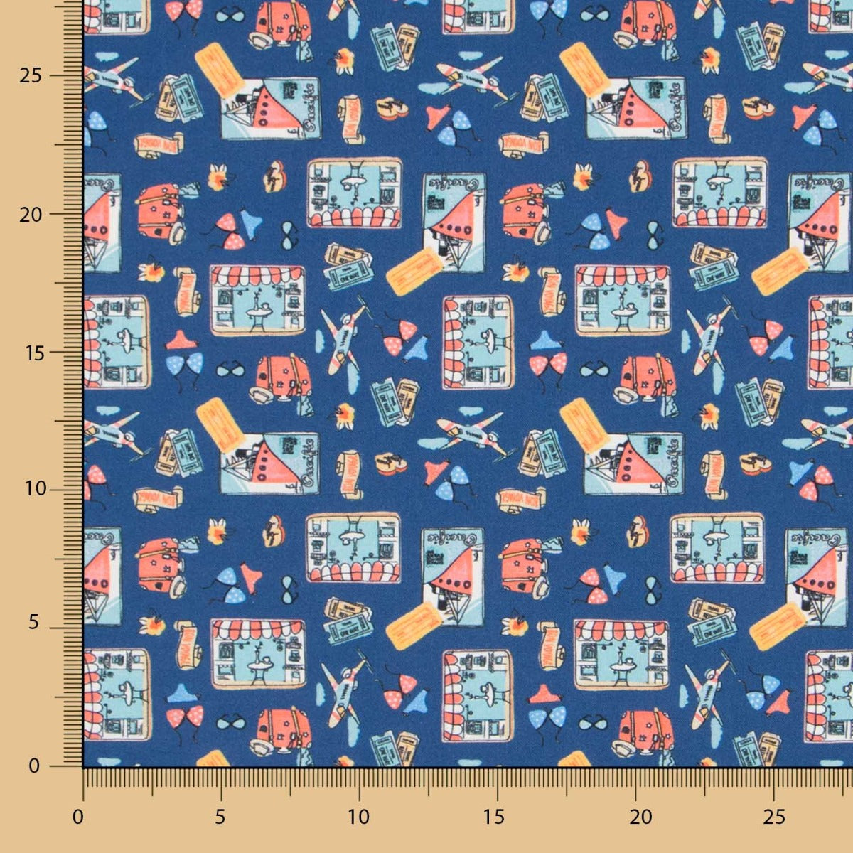 Popelín Algodón Toys Azul - Ribes y Casals