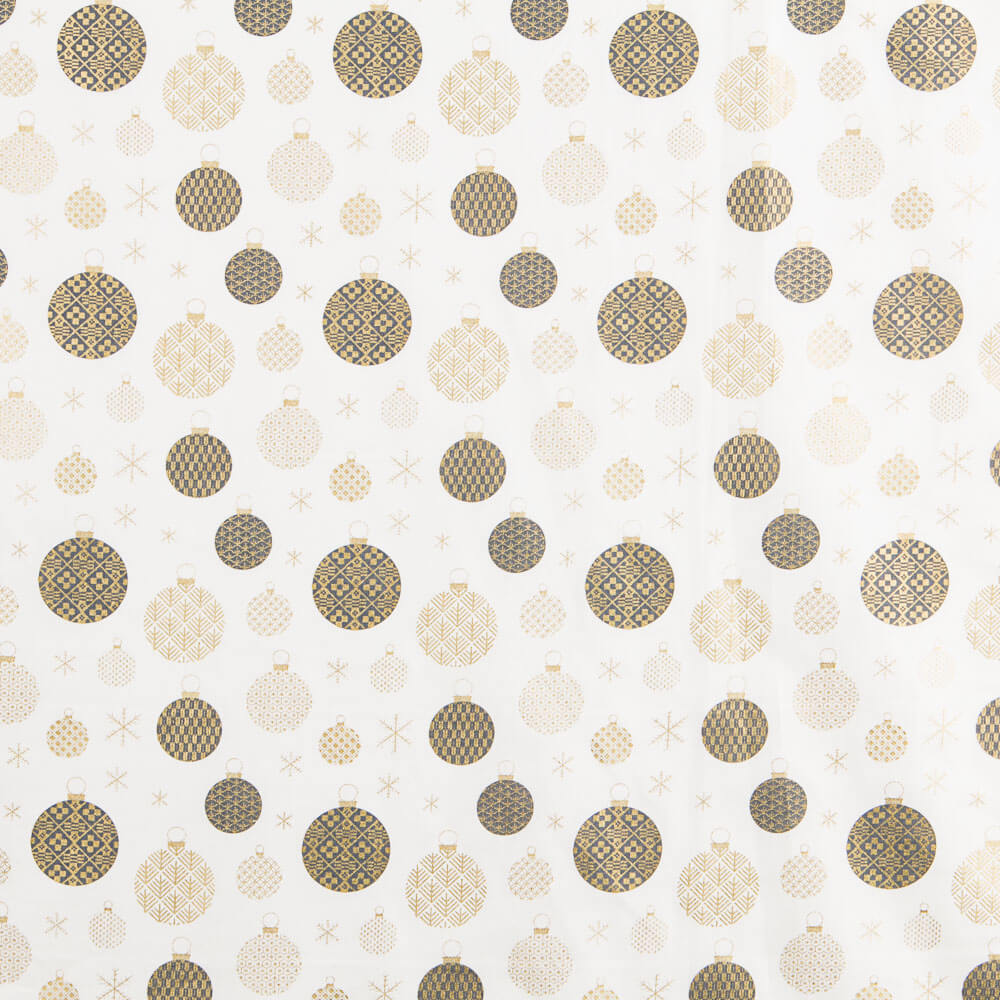 Popeline Bolas Natal Cinza - Ribes y Casals