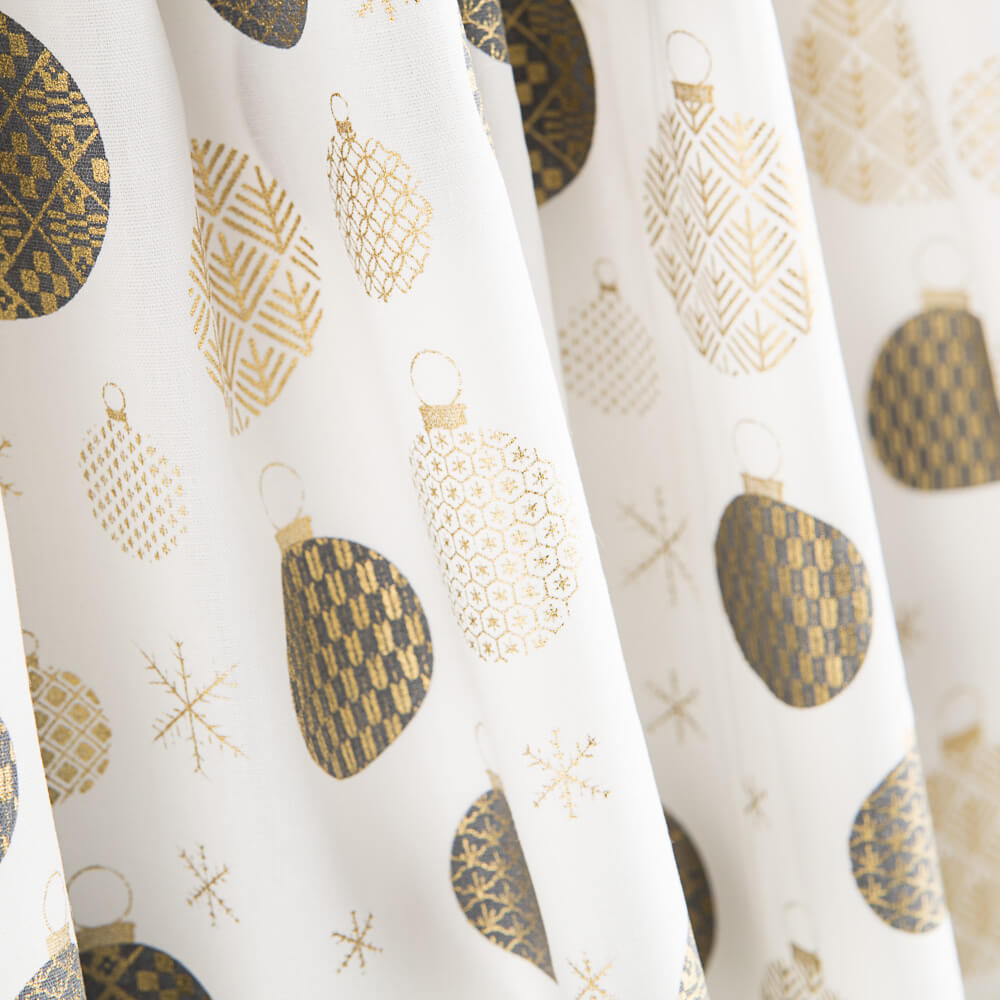 Popeline Bolas Natal Cinza - Ribes y Casals