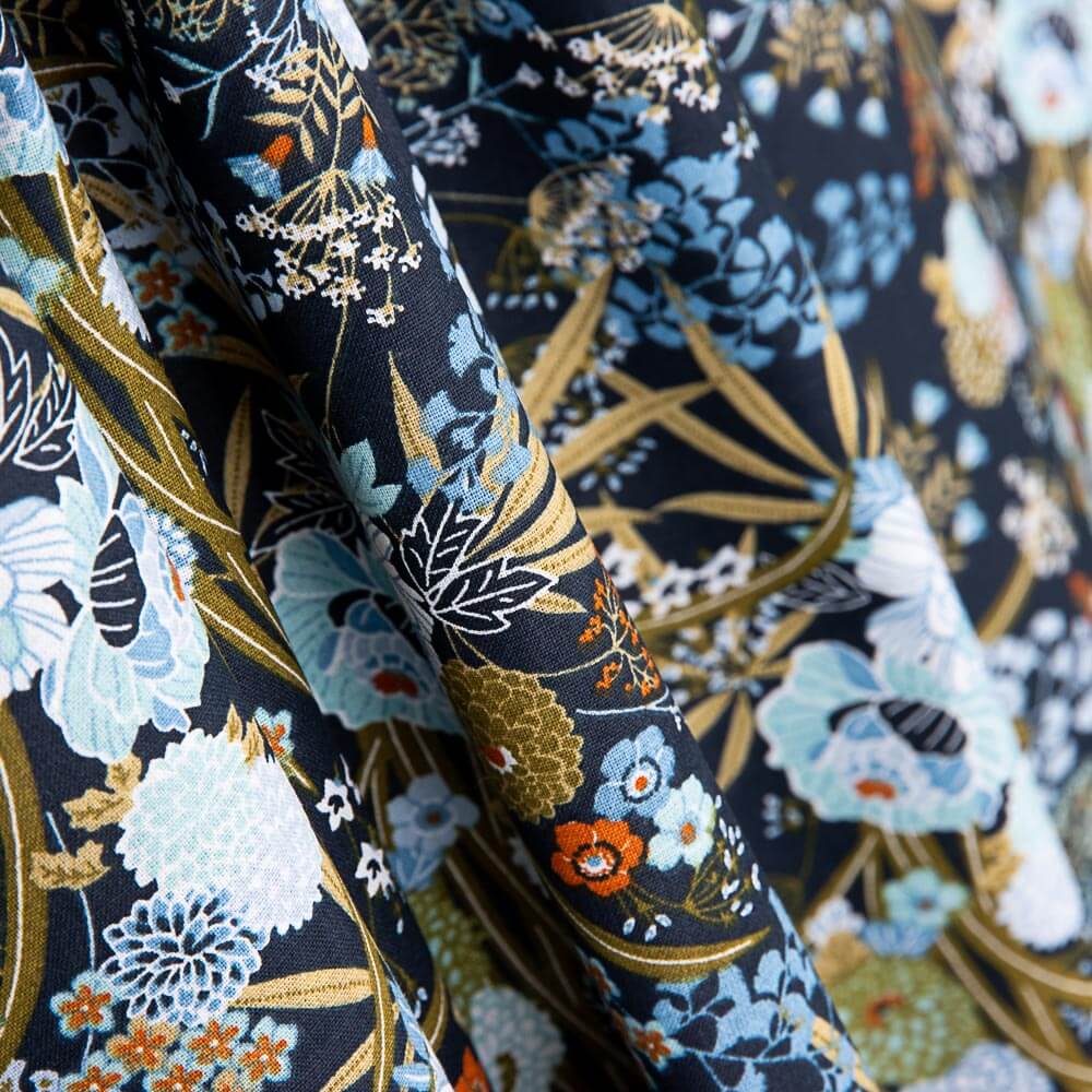 Popeline Xangai Azul Oeko-Tex® - Ribes y Casals