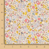 Popeline  Algodão Escola Amarelo Pálido - Ribes y Casals