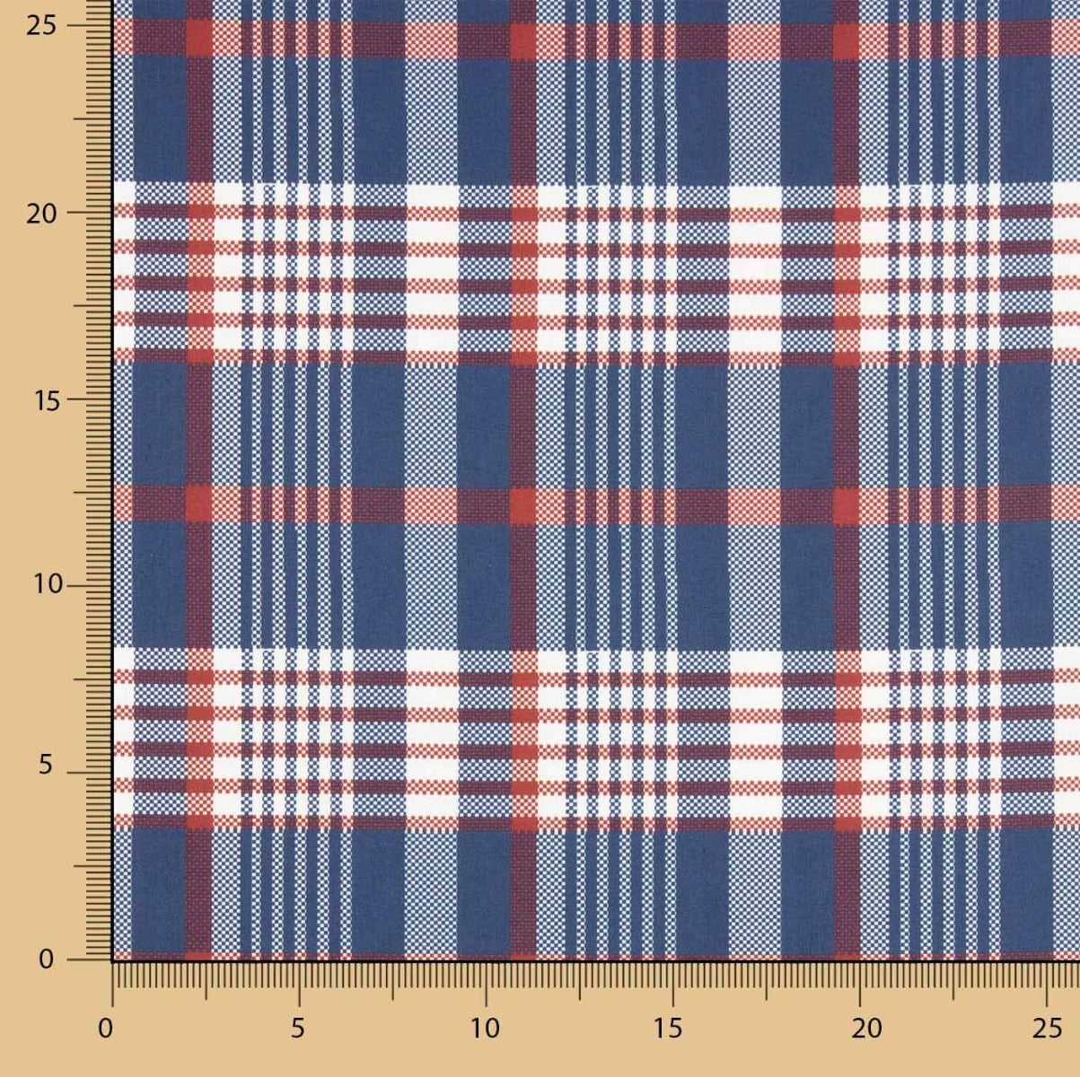 Popeline Estampada Xadrez Azul - Ribes y Casals