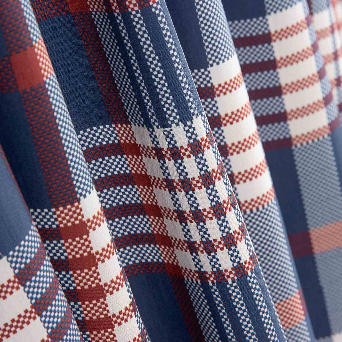 Popeline Estampada Xadrez Azul - Ribes y Casals