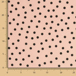 Popeline Spandex Bolinhas Pretas 7mm Rosa - Ribes y Casals