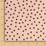 Popeline Spandex Bolinhas Pretas 7mm Rosa - Ribes y Casals