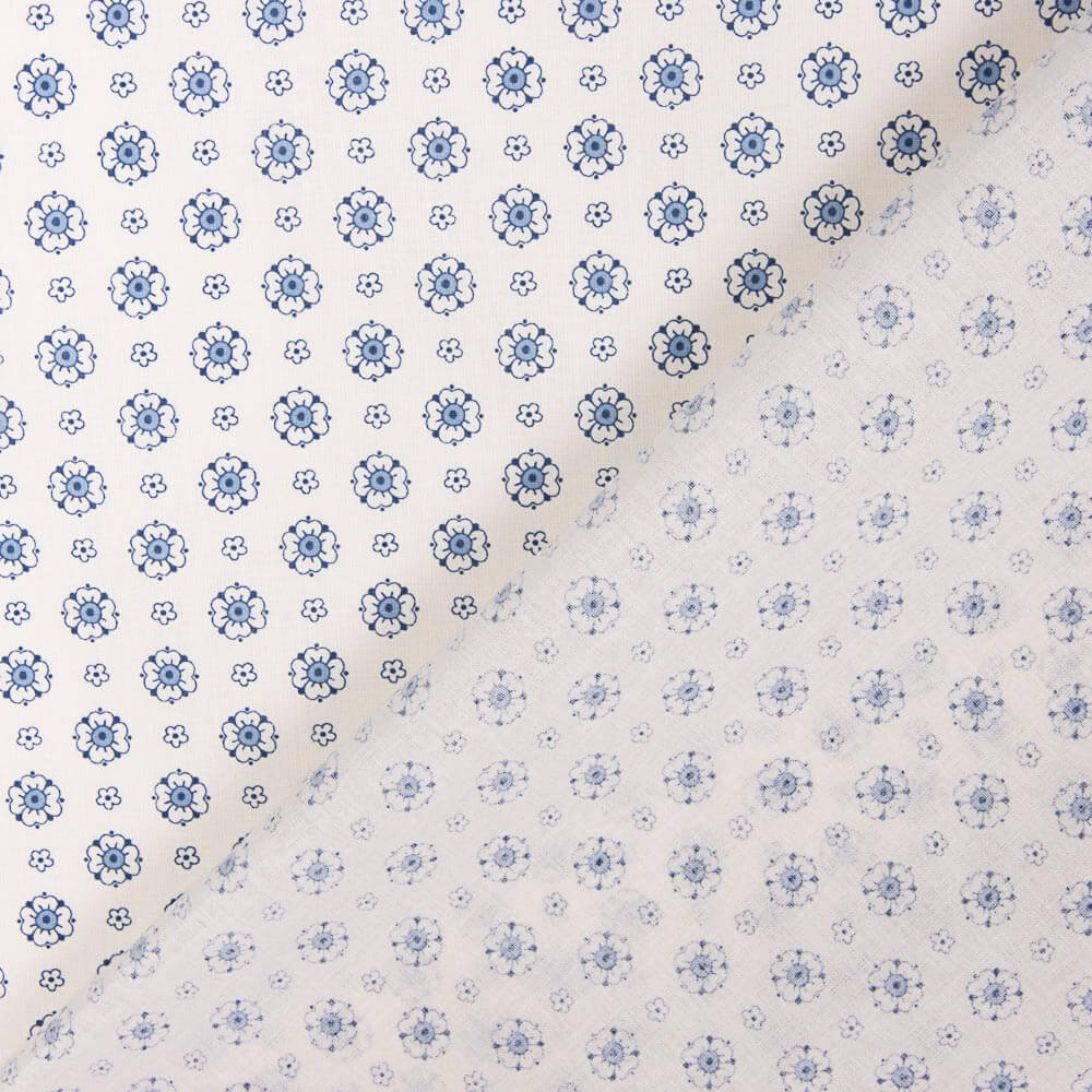 Popeline Flor Candy Azul - Ribes y Casals