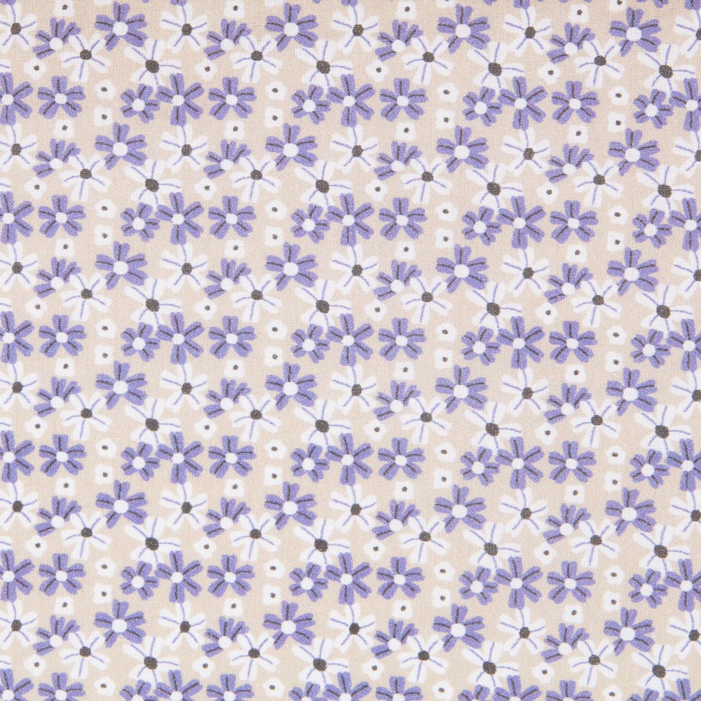 Algodão Popeline Floral Cinza - Ribes y Casals